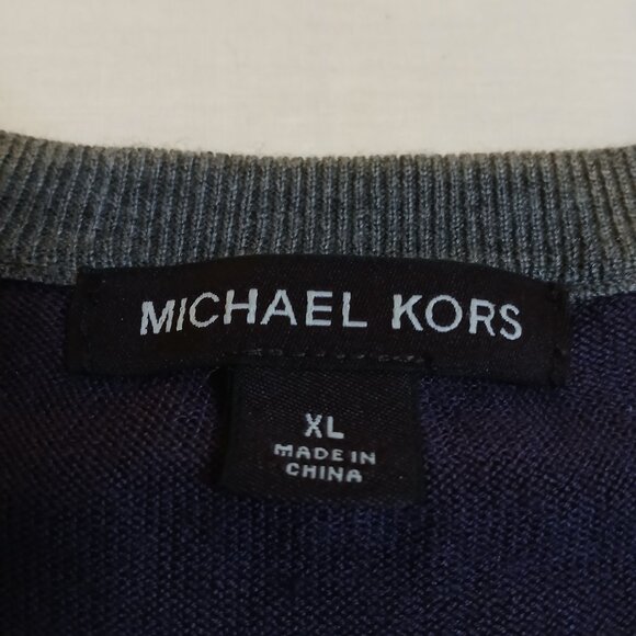 Michael Kors Purple Grey Sweater Long‎ Sleeve Mens XL - Picture 7 of 8